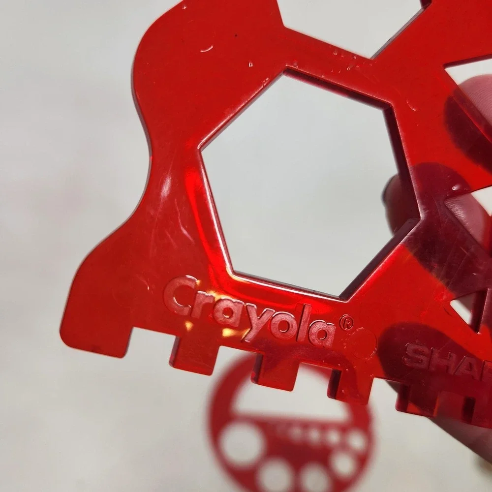 Crayola Shape Maker Protractor‎ Red Plastic Drawing Templates Stationary Set